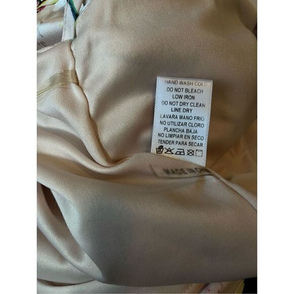 Staccato pastel peach floral satiny v-neck hi-low tank/camisole top blouse M - Picture 13 of 13